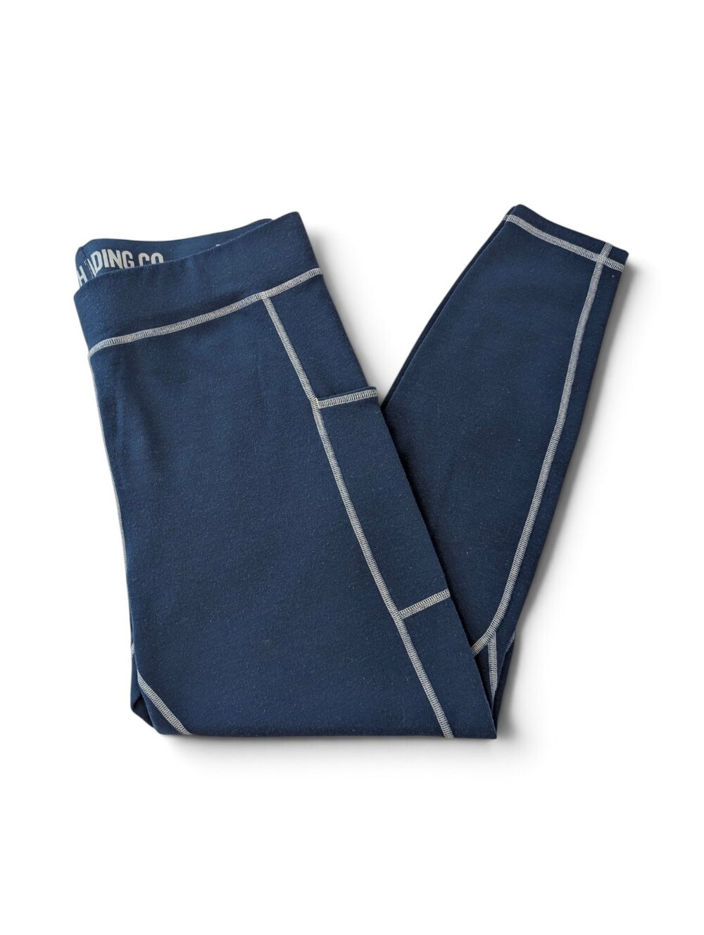 DULUTH TRADING Wool Base Layer Wickerino Leggings Side Pockets Blue Large - Picture 4 of 11